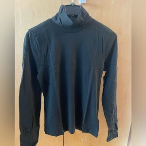 JCrew Black Tissue Turtleneck Long Sleeve Top. Size M. New with tags!